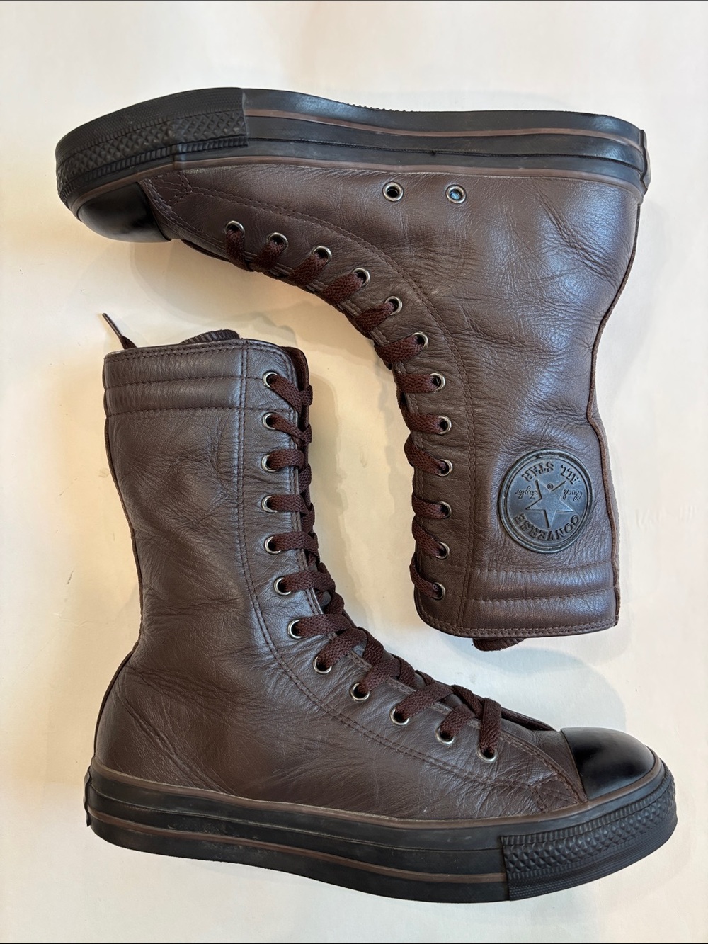 Converse XX-Hi Brown Leather Knee High Chuck Taylor Boots Size 8 W, Converse 6 - Picture 9 of 13